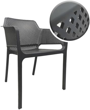 Kontrast Krzesło Ogrodowe Z Tworzywa Sztucznego Powłoka Uv Kp101 Antracyt