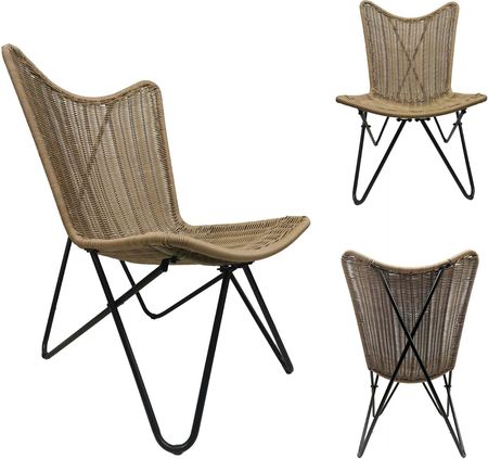 Kontrast Fotel Krzesło Ogrodowe Rimini Rattan 66X83X101cm Naturalny