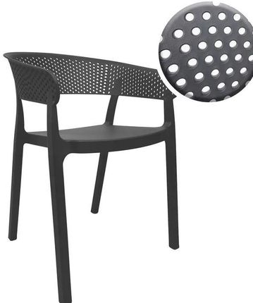 Kontrast Krzesło Ogrodowe Z Tworzywa Sztucznego Powłoka Uv Kp100 Antracyt