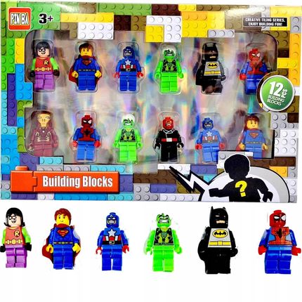 Toys Superbohaterowie Figurki Klocki 12 Ludziki Zestaw