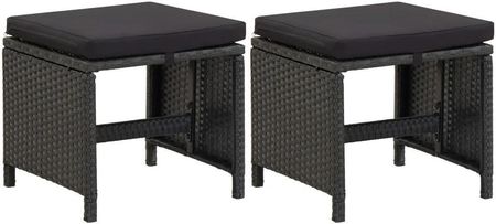 Zakito Home Taborety Ogrodowe 2szt. Czarne 40,5X40,5X35cm Zh316758