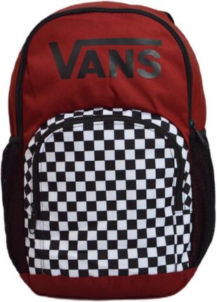 Plecak sportowy młodzieżowy Vans Alumni Backpack Kratka 15L Czerwony - VN07UEOYQZ1
