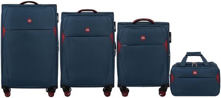 Zestaw 3 walizek DIPPER + torba podręczna Wings BLUE