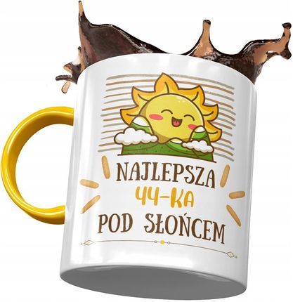 Polidraw Kubek Żółty Na Urodziny 44 44Te 44-Te Z Nadrukiem Ze Zdjęciem