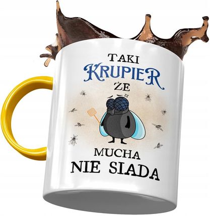 Polidraw Kubek Żółty Dla Krupiera Taki Że Mucha Nie Siada Z Nadrukiem Ze Zdjęciem