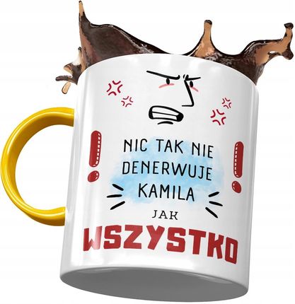 Polidraw Kubek Żółty Dla Kamili Dziewczyny Z Nadrukiem Ze Zdjęciem