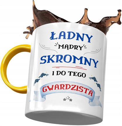 Polidraw Kubek Żółty Dla Gwardzisty Ładny Mądry Skromny Z Nadrukiem Ze Zdjęciem