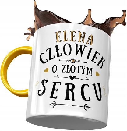 Polidraw Kubek Żółty Dla Eleny Koleżanki Żony Z Nadrukiem Ze Zdjęciem