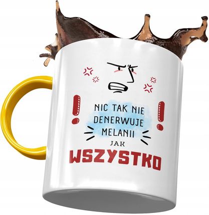 Polidraw Kubek Żółty Dla Melanii Żony Koleżanki Z Nadrukiem Ze Zdjęciem