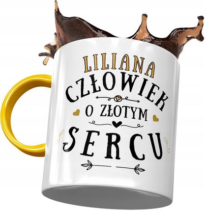 Polidraw Kubek Żółty Dla Liliany Koleżanki Żony Z Nadrukiem Ze Zdjęciem