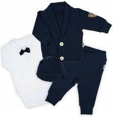Komplet zestaw do chrztu dla chłopca Nicol Mix body,spodnie,bluza,czapka