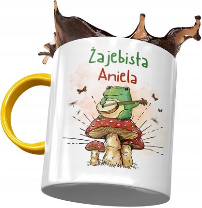 Polidraw Kubek Żółty Dla Anieli Przyjaciółki Z Nadrukiem Ze Zdjęciem