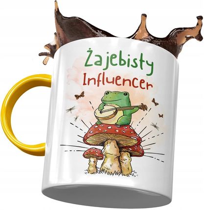 Polidraw Kubek Żółty Dla Influencera Żajebisty Influencer Z Nadrukiem Ze Zdjęciem