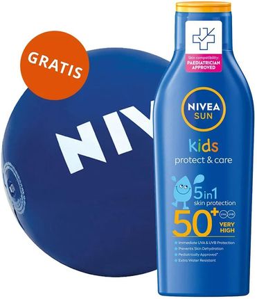 Beiersdorf Ag Nivea Sun Kids Protect & Care Ochronny Balsam Do Opalania Dla Dzieci 5W1 Spf 50+ 200Ml + Piłka Plażowa 1Szt.