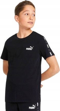 Koszulka sportowa chłopięca Puma ESS+ Tape r.164 T-shirt Dziecięcy Czarny