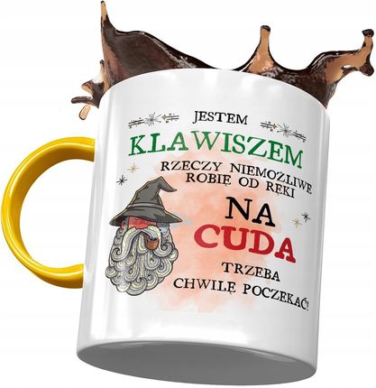 Polidraw Kubek Żółty Dla Klawisza Trzeba Chwilę Poczekać Z Nadrukiem Ze Zdjęciem