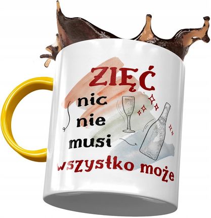 Polidraw Kubek Żółty Dla Zięcia Na Urodziny Z Nadrukiem Ze Zdjęciem
