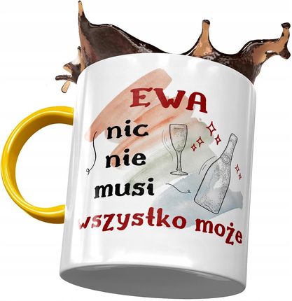 Polidraw Kubek Żółty Dla Ewy Przyjaciółki Żony Z Nadrukiem Ze Zdjęciem