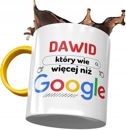 Polidraw Kubek Żółty Dla Dawida Kolegi Męża Z Nadrukiem Ze Zdjęciem