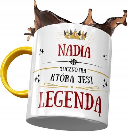 Polidraw Kubek Żółty Dla Nadii Koleżanki Żony Z Nadrukiem Ze Zdjęciem