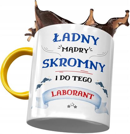 Polidraw Kubek Żółty Dla Laboranta Ładny Mądry Skromny Z Nadrukiem Ze Zdjęciem
