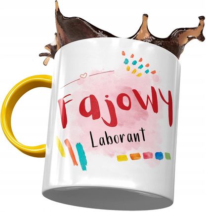 Polidraw Kubek Żółty Dla Laboranta Fajowy Laborant Z Nadrukiem Ze Zdjęciem