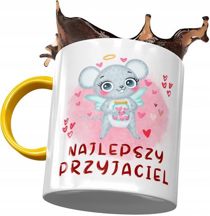 Polidraw Kubek Żółty Z Myszą Myszką Słodki Z Nadrukiem Ze Zdjęciem