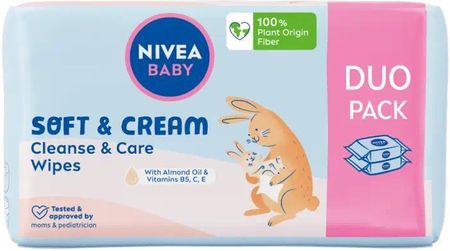 Nivea Baby Chusteczki Soft Cream Duo Pack 2X57Szt.