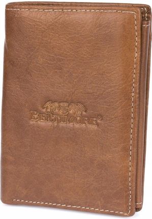 Portfel skórzany brąz vintage pionowy duży RFiD Beltimore I43 brązowy, beżo