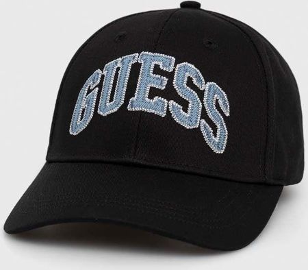 Guess czapka z daszkiem kolor czarny z aplikacją M3RZ01.WF8V0