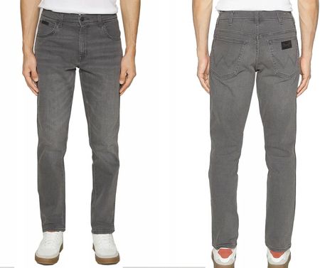 Wrangler męskie spodnie Texas jeans zwężane Szary W34 L34