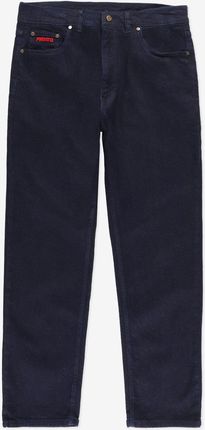 Męskie granatowe spodnie jeansowe Prosto jeans Regular Pocklog W32L34