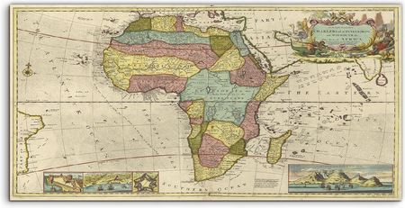 Coloray Lacobel Panel Kuchnia Mapa Afryka Vintage 100x50
