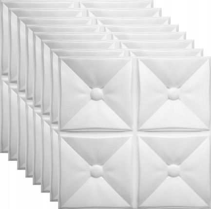 Eurodeco Panele Ścienne Kasetony Sufitowe Zagłówek 3D Biały Panel Dekoracyjny 8x
