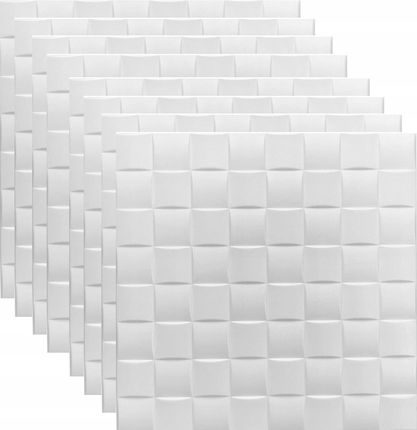 Eurodeco Kasetony Sufitowe Białe Kostka 0816 Wzór 3D Panele Ścienne Zestaw 2m2