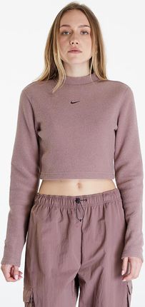 Nike Sportswear Phoenix Plush Women's Long-Sleeve Crop Top Smokey Mauve/ Black