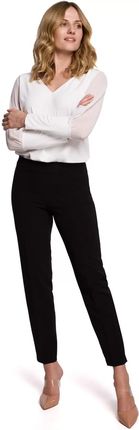 K055 Spodnie Cygaretki Gładkie - Czarny L (40) czarny