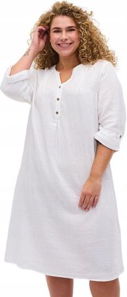 Bawełniana Biała Tunika Sukienka Zizzi Plus Size 037G 52