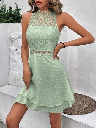 Shein NI3 cnm zielona mini sukienka koronka Xs