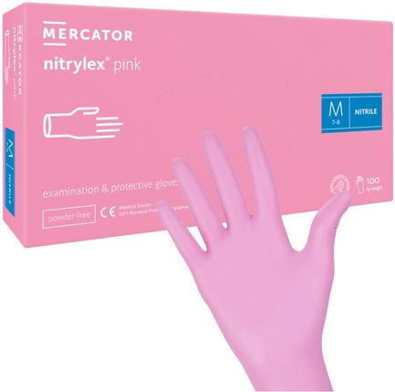 Mercator Medical Mercator Nitrylex Pink Rękawice Nitrylowe Różowe Rozmiar M 100szt.