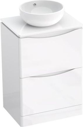 Strama Austin Zestaw Szafka Stojąca Z Umywalką Nablatową 60cm Biały Połysk
