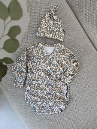 Poofi Body bawełniane długi rękaw Dzika róża