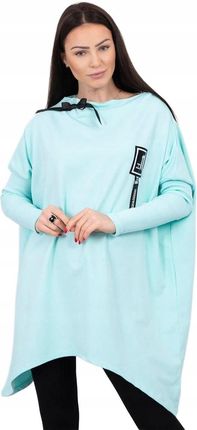 Bluza oversize z asymetrycznymi bokami miętowa