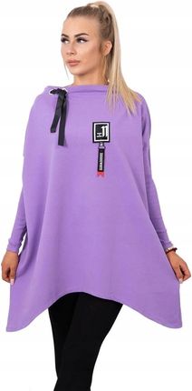 Bluza oversize z asymetrycznymi bokami fioletowa