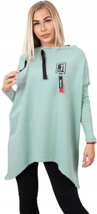 Bluza oversize z asymetrycznymi bokami ciemny miętowy