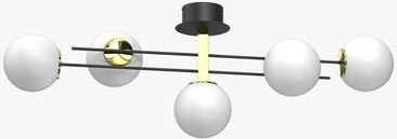 Luminex Lampa Sufitowa 5 Kloszy Kule Czarnozłota Satelit V