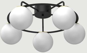 Luminex Lampa Sufitowa 5 Kloszy Kule Czarnozłota Ballo V