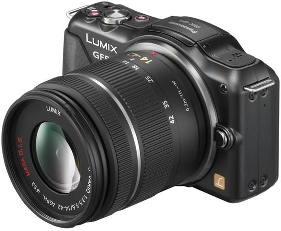 Panasonic - Panasonic DMC−GF5 DMC-GF5WA-K Aparat cyfrowy Panasonic Lumix DMC-GF5 Czarny + 14-42mm +