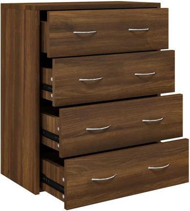Zakito Komoda 4 Szufladowa Brązowy Dąb 60X30,5X71 Cm
