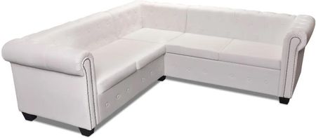 Zakito Sofa Chesterfield 5 Osobowa Biała 205X205X73Cm